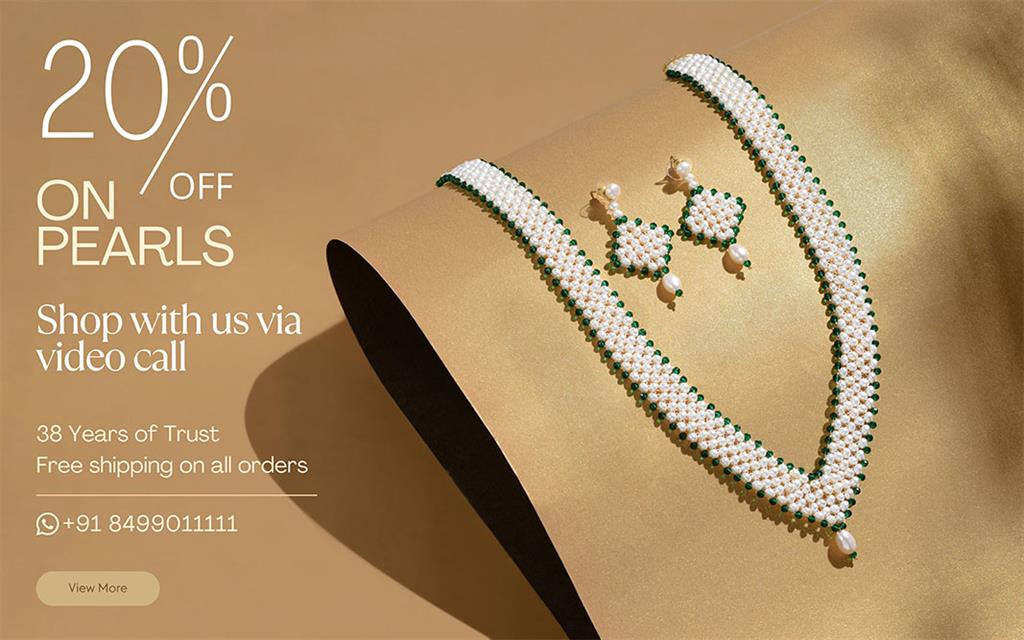 Shop via video call pearl jewellery offers at Krishna Pearls